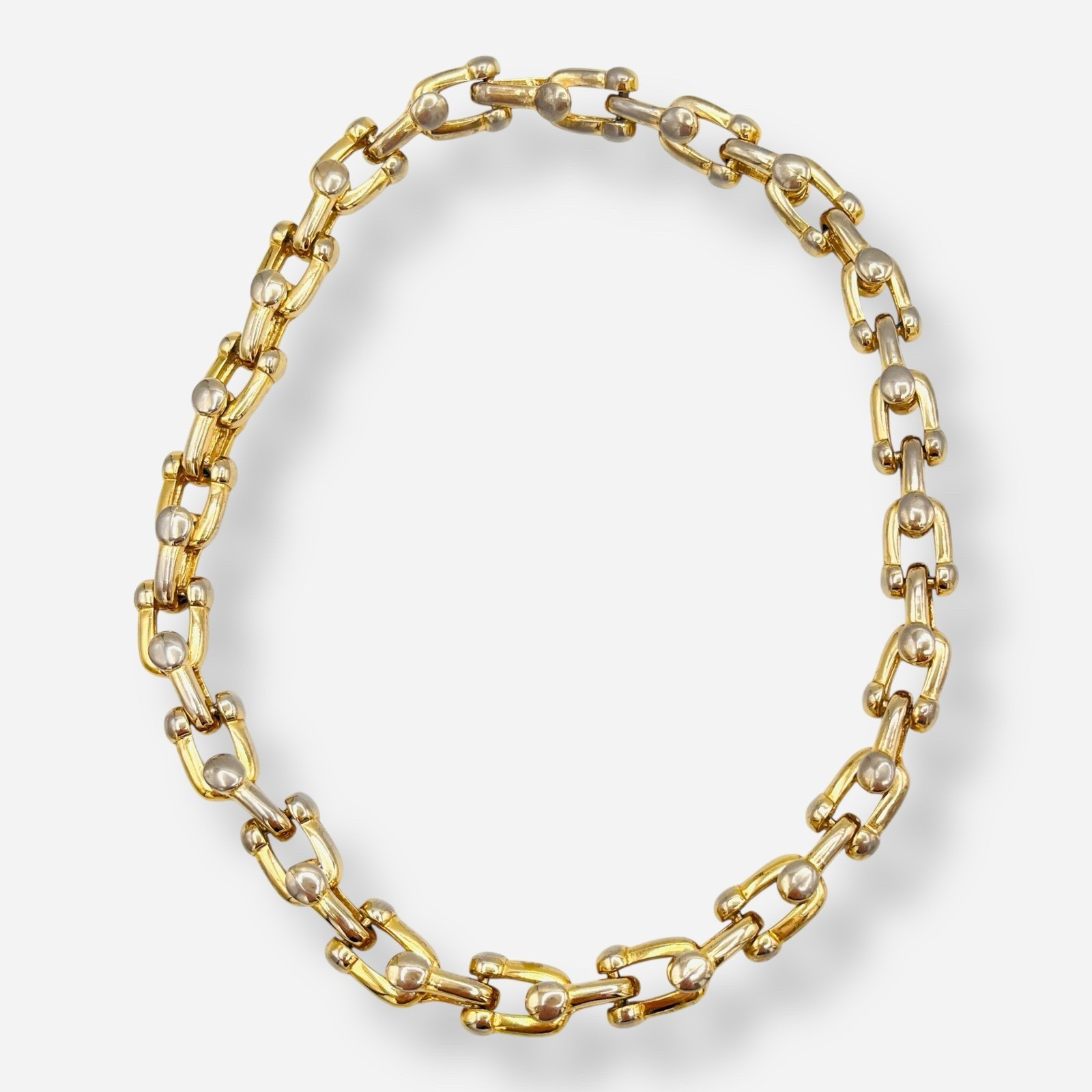 Vintage Gold Tone U Link Chain Necklace Costume Jewelry Choker 17"
